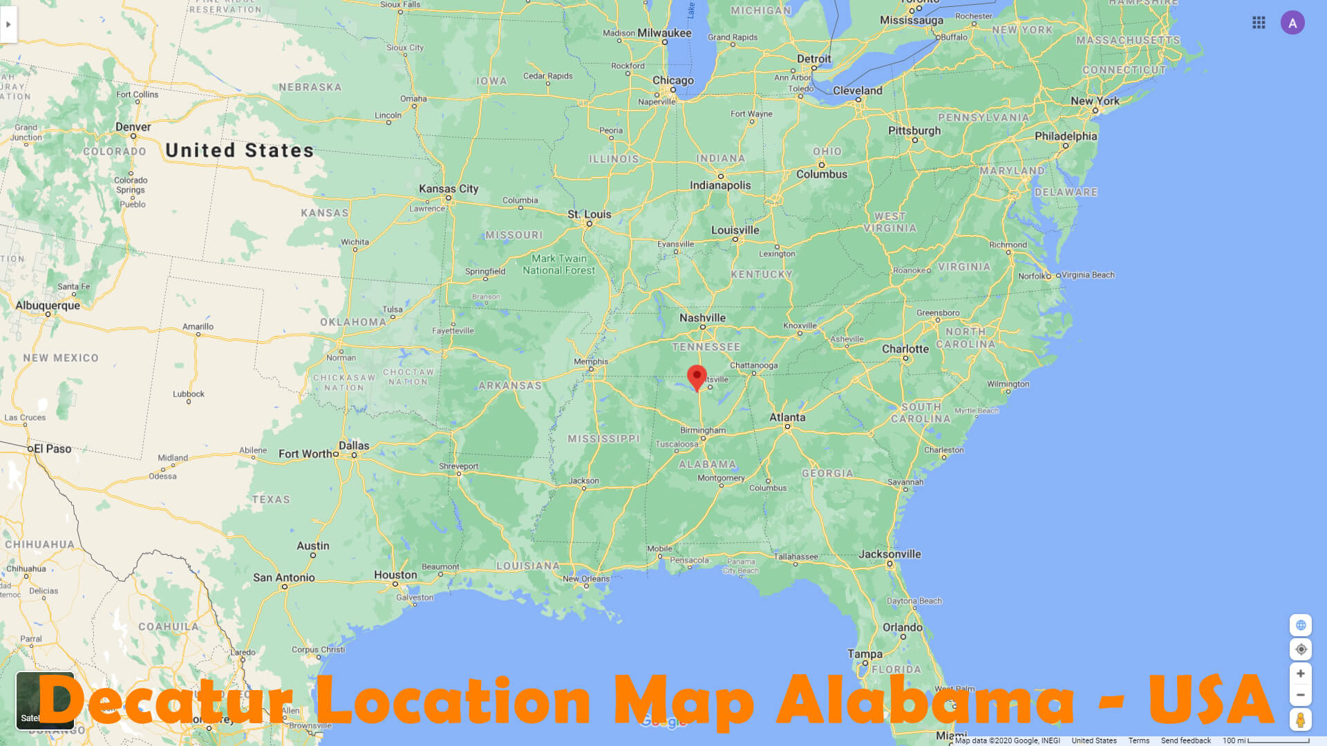 Decatur Location Map Alabama   USA